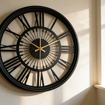 1pc Metal Silent Clock for Home Use, Wall Clock for Living Room, No Ticking Sound, Artistic Decorative Clock, Bedroom Wall-mounted Iron Art 3D Wall Clock