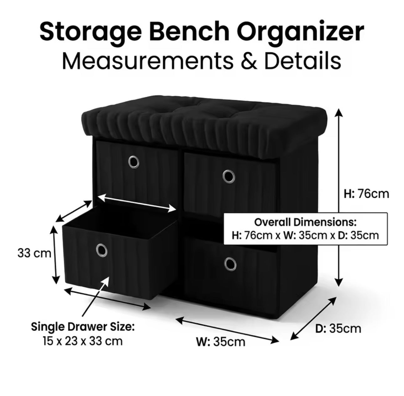 Velvet ottoman storage bench