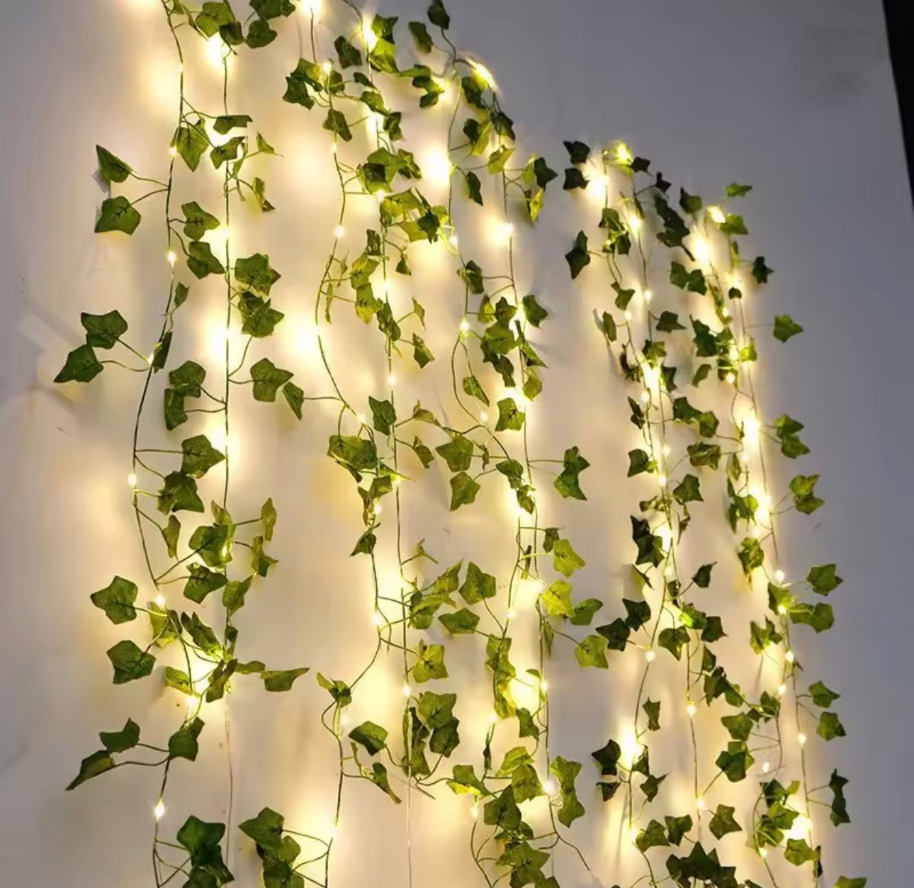 Flower green leaf string lights artificial vine fairy lights battery powered