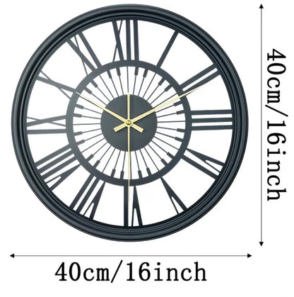1pc Metal Silent Clock for Home Use, Wall Clock for Living Room, No Ticking Sound, Artistic Decorative Clock, Bedroom Wall-mounted Iron Art 3D Wall Clock