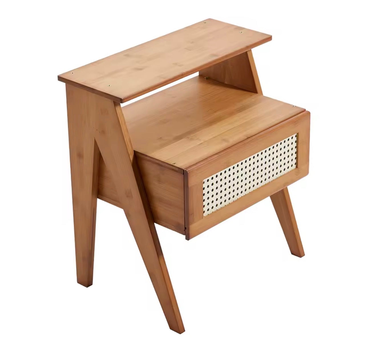 Wooden nightstand storage cabinet