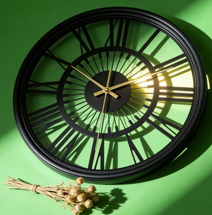 1pc Metal Silent Clock for Home Use, Wall Clock for Living Room, No Ticking Sound, Artistic Decorative Clock, Bedroom Wall-mounted Iron Art 3D Wall Clock