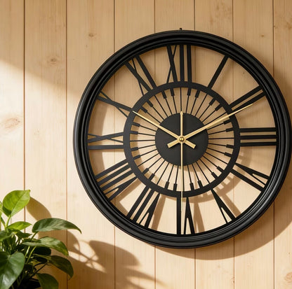 1pc Metal Silent Clock for Home Use, Wall Clock for Living Room, No Ticking Sound, Artistic Decorative Clock, Bedroom Wall-mounted Iron Art 3D Wall Clock