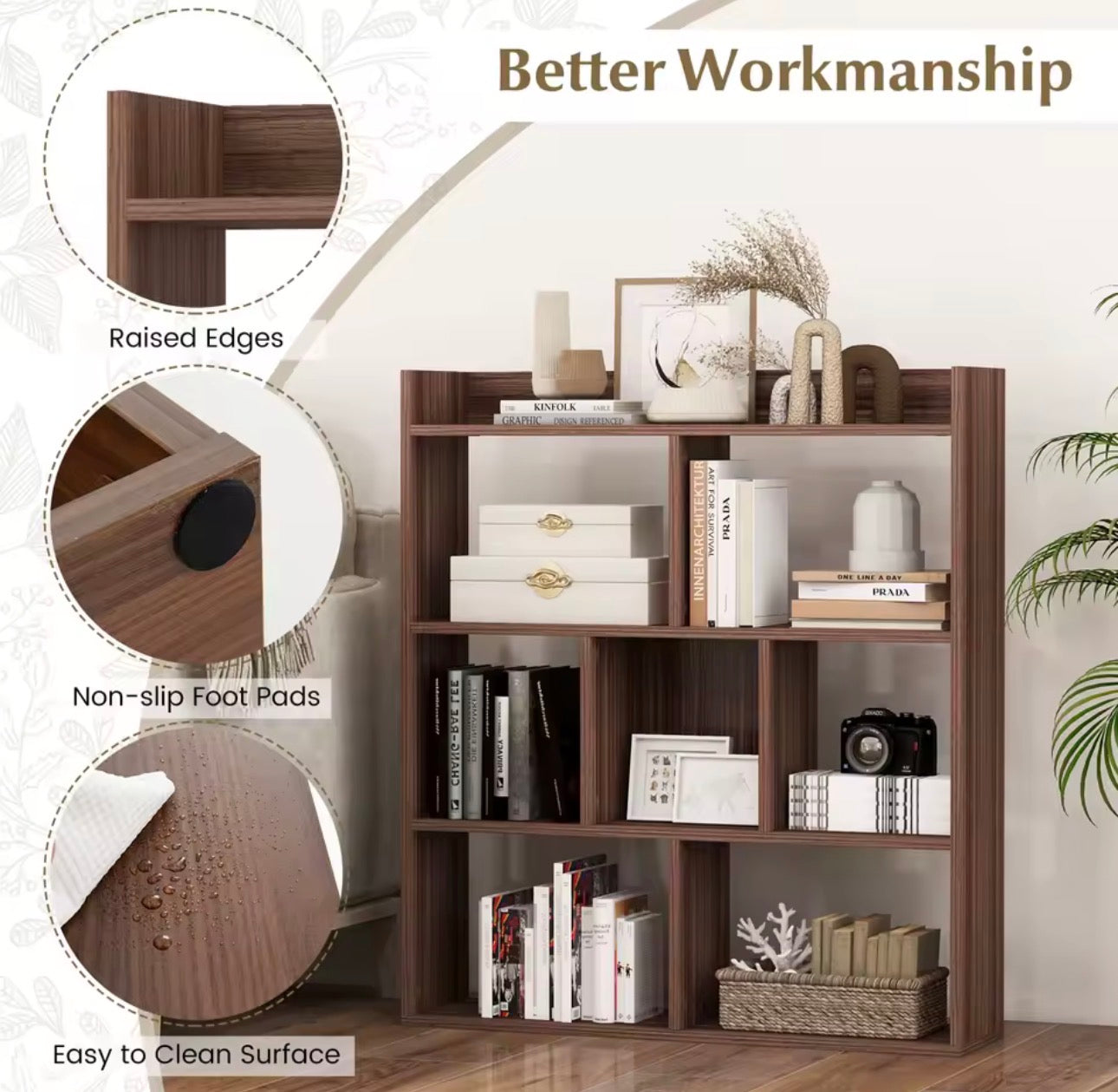 7 cubes open book shelf