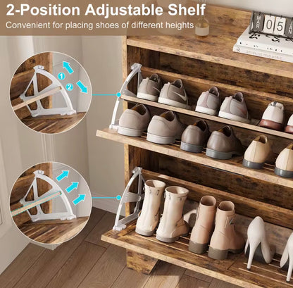 Space saving shoe shelf