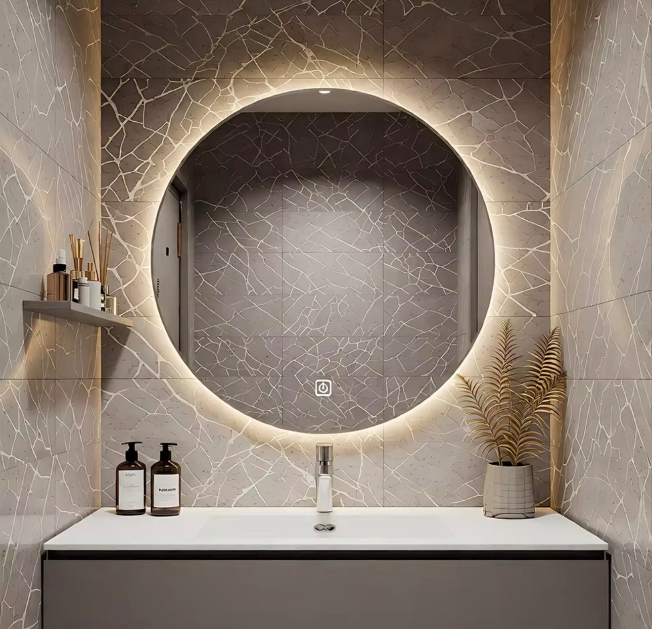 Stylish round bathroom LED mirror